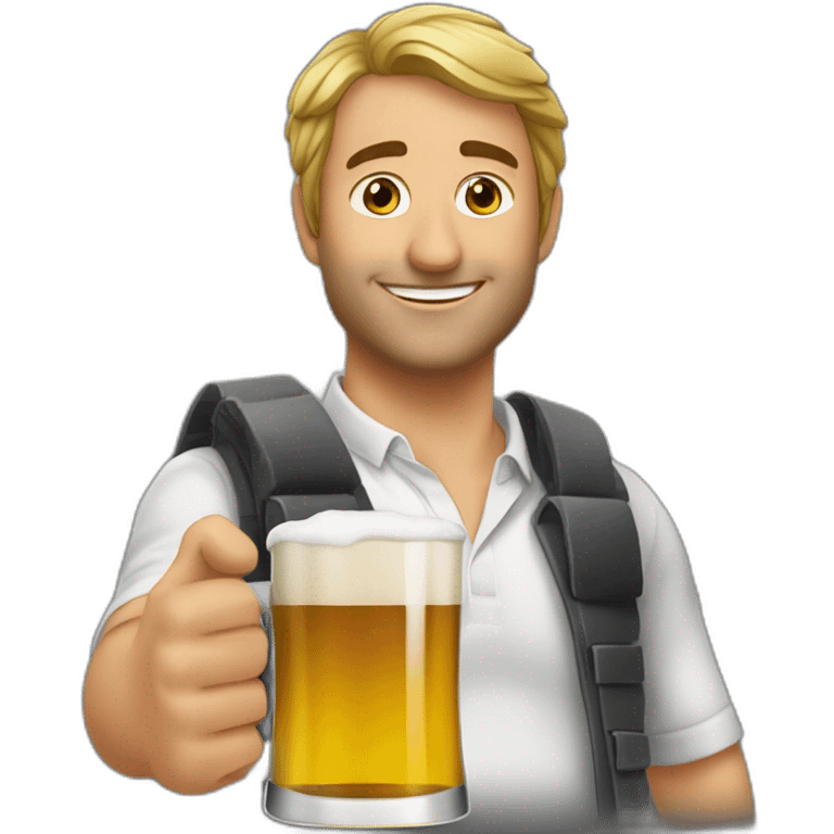 Éric zemour avec une bière emoji