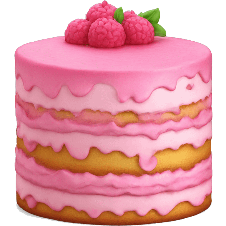 Realistic pink layered cake emoji