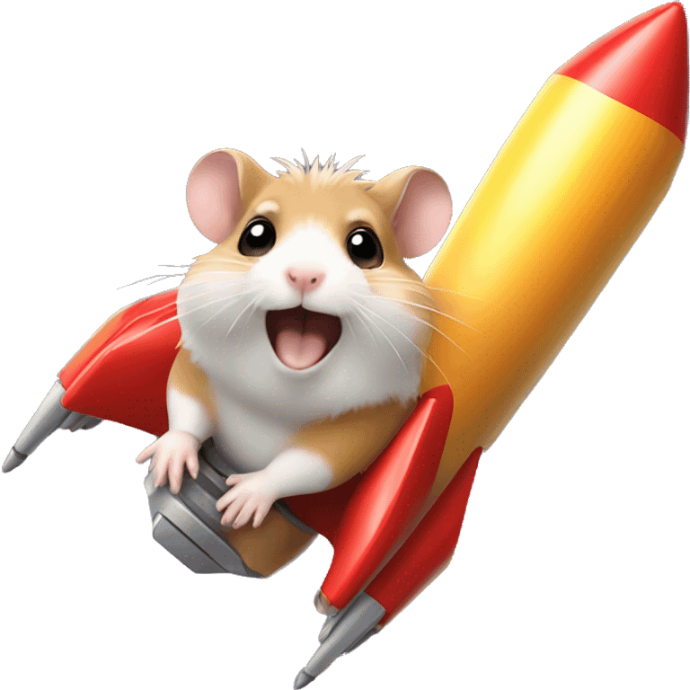 Hamster on Lance rocket emoji