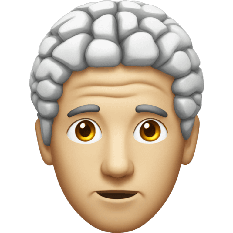 the front-facing head of a man who wears his brain on the outside of his skull emoji