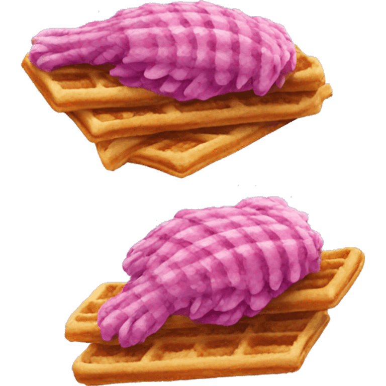 Purple waffles pink chicken wings  emoji