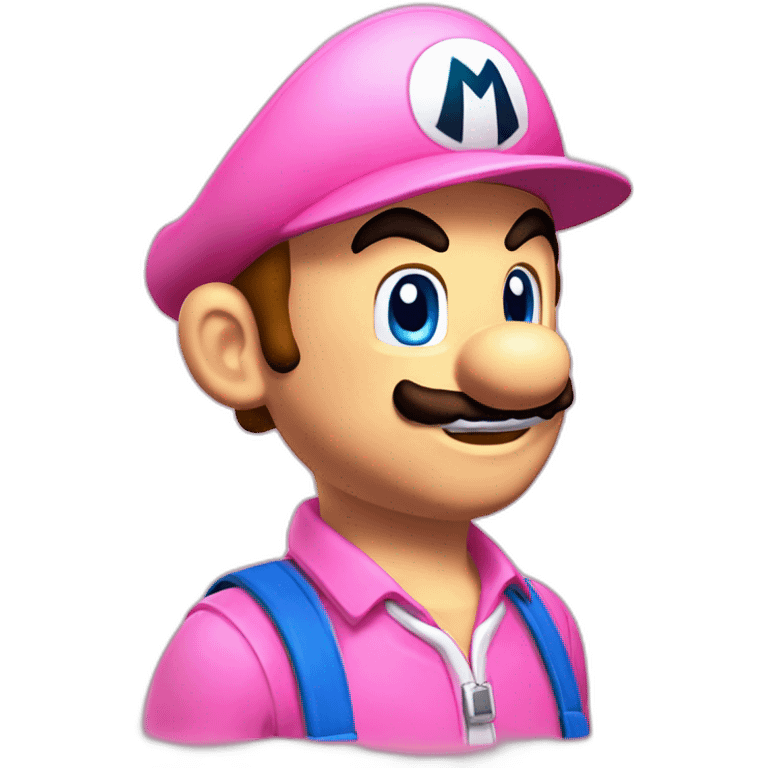 Mario from mariokart coquette pink with bows and kis kart emoji