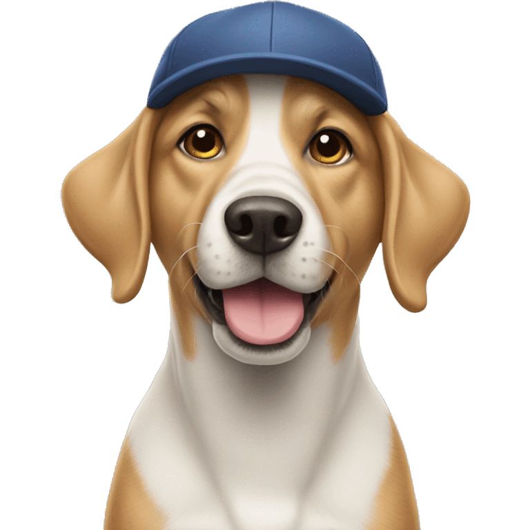 Dog wearing cap emoji