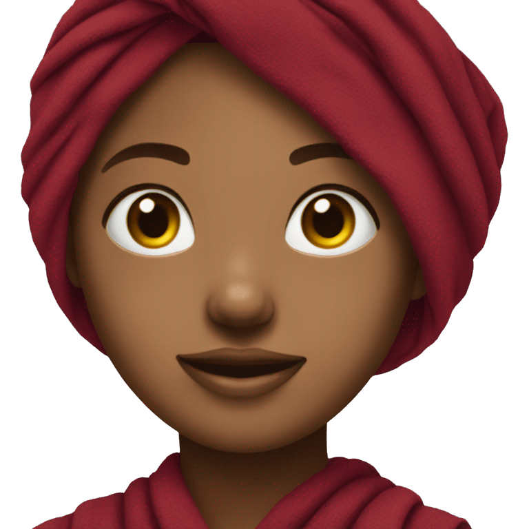 girl with a burgundy towel on her head emoji