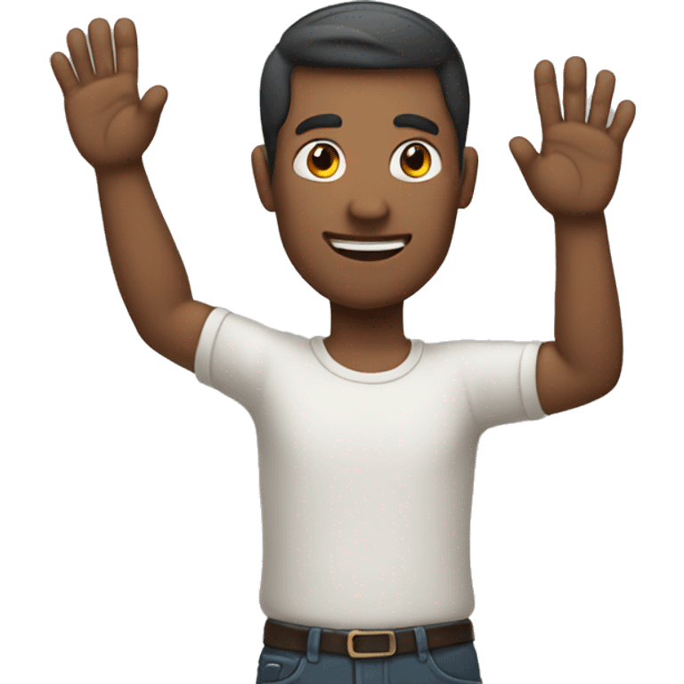 man with his hand raised  emoji