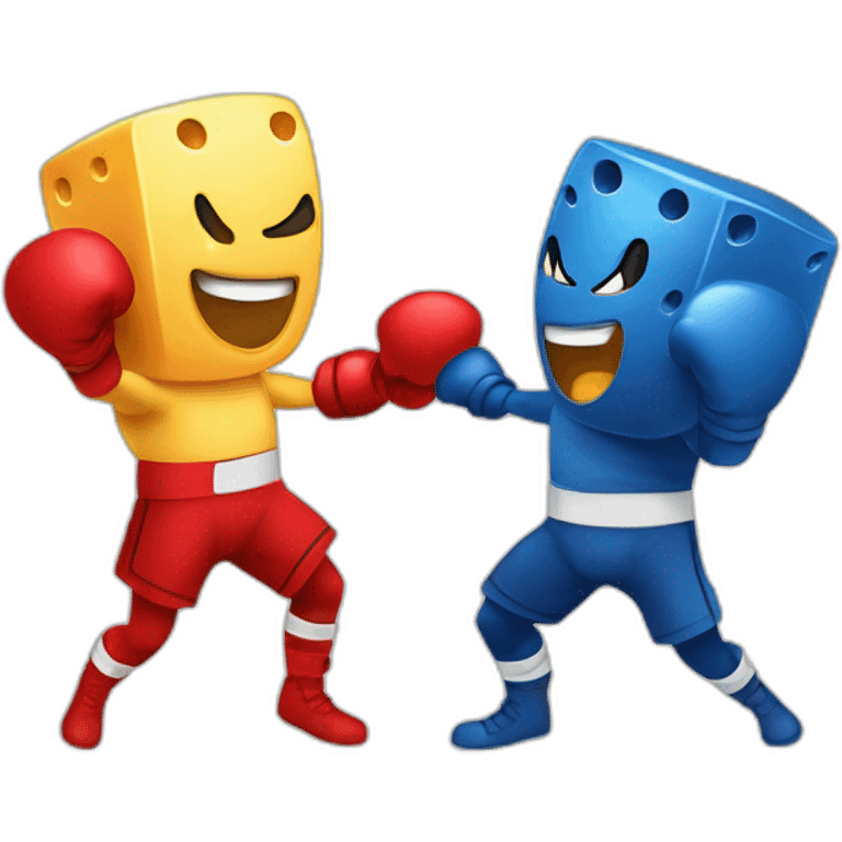 Create a dynamic vector illustration of a chees  boxing scene on a white background, capturing the essence of excitement and competition in a whimsical or playful style. emoji