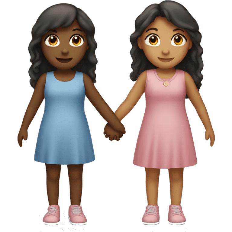 Two girls holding hands emoji