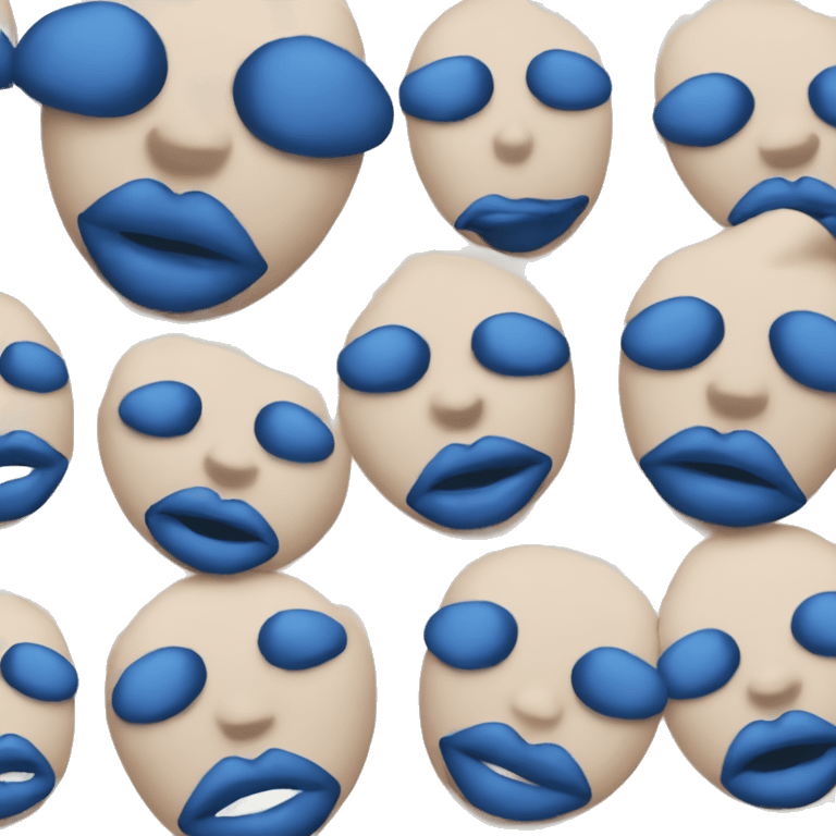 Blue kiss mark  emoji