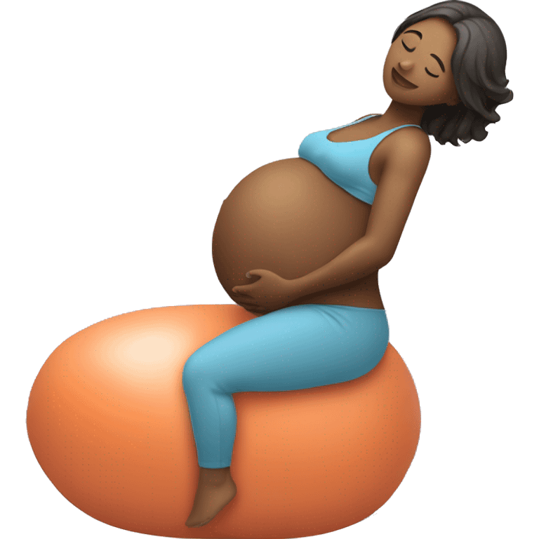 Pregnant woman on yoga ball emoji