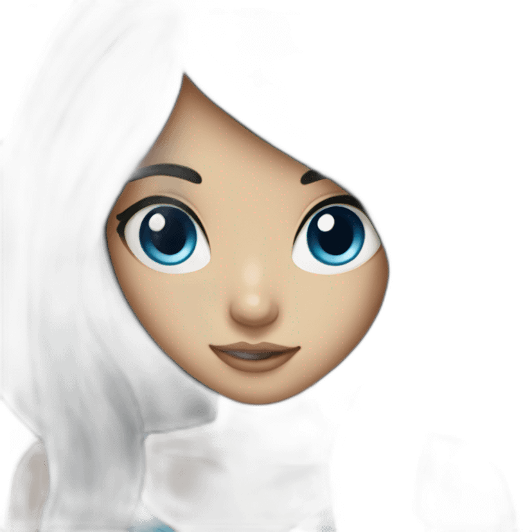 girl with blue eyes and long black hair emoji