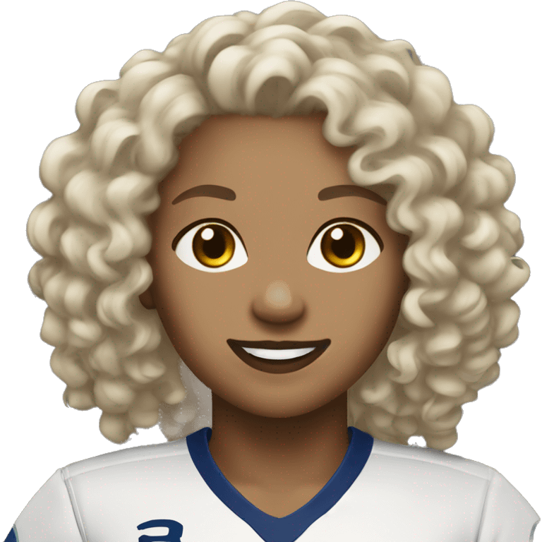 create a light skin curly hair female volleyball  emoji