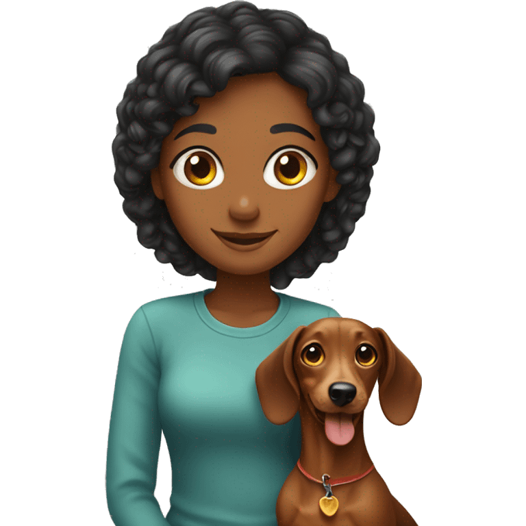 girl with dachshund emoji