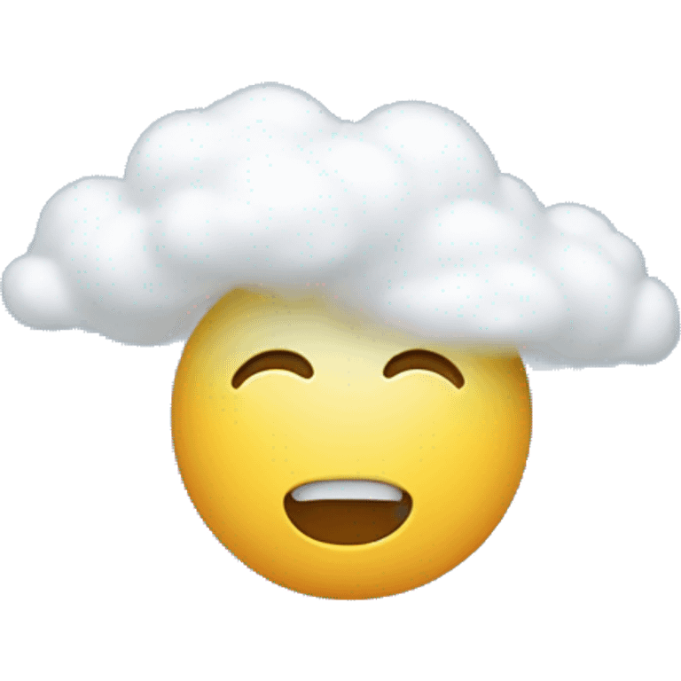 "Head in the Clouds" Emoji: A little face with clouds around its head, as if it were floating in thoughts. It represents being distracted or daydreaming. emoji