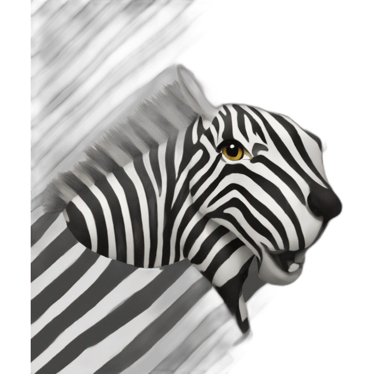 Zebra who’s stripe were blown off emoji