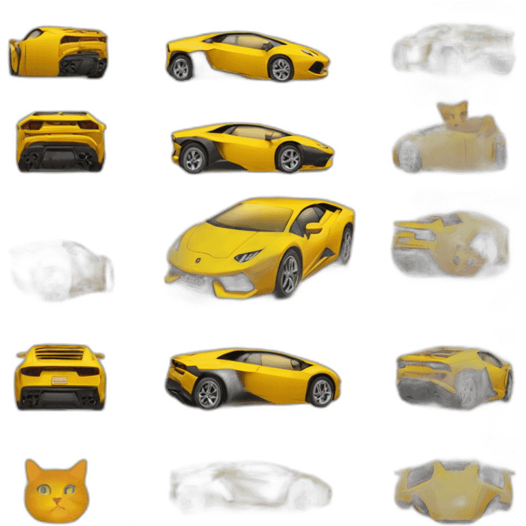 Une chat sur une Lamborghini emoji