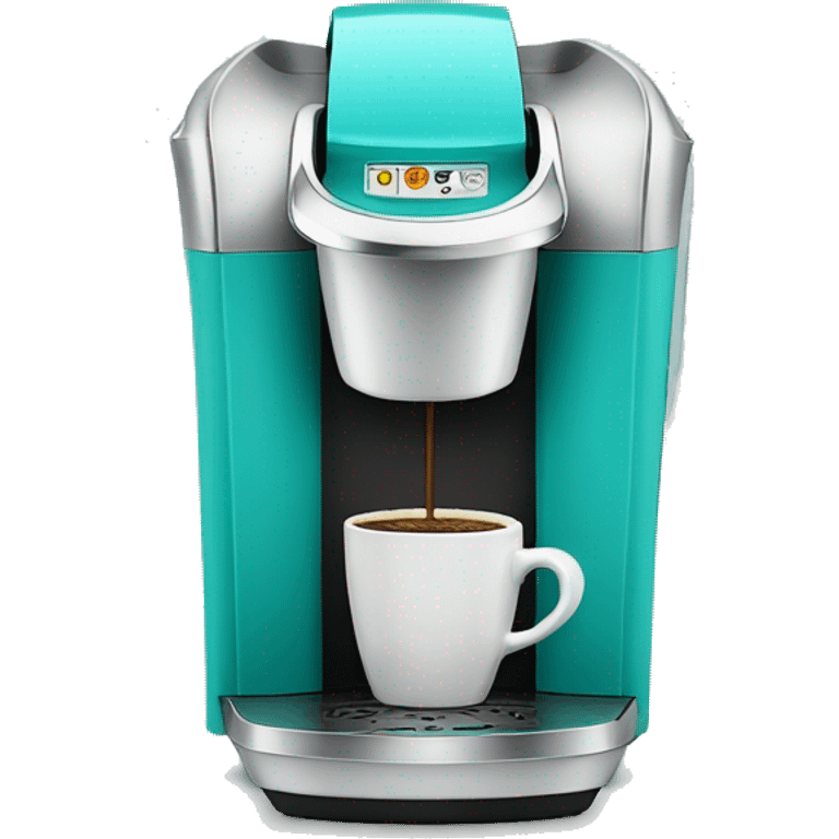 Realistic turquoise keurig coffee machine  emoji