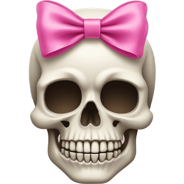 Skull with a pink bow emoji