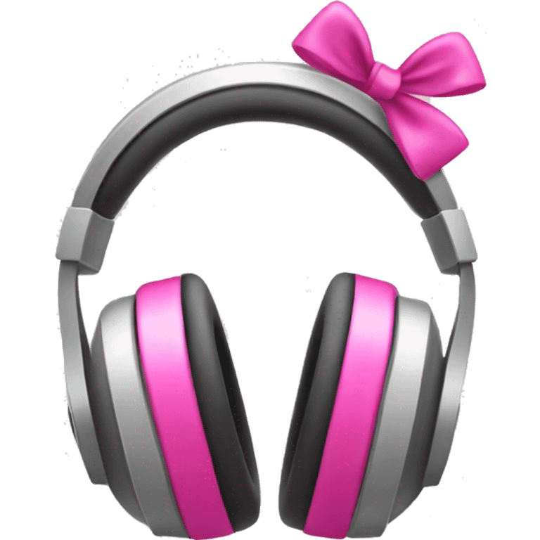 Headphones with a pink bow on sides emoji