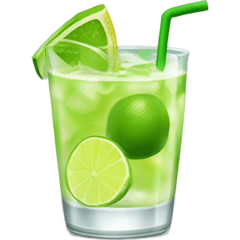 a caipirinha drink in a glass cup emoji