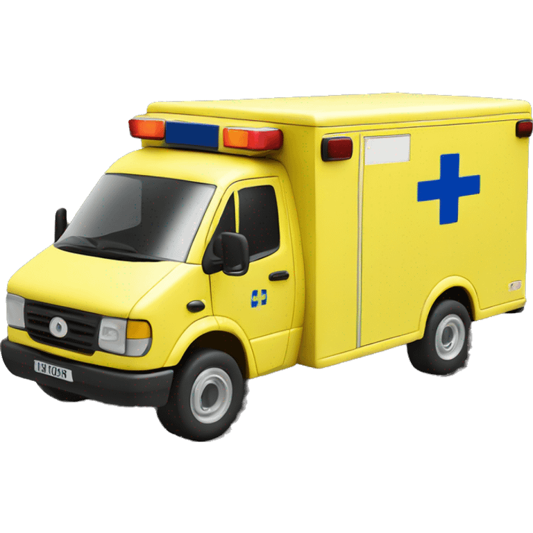 British NHS ambulance, yellow in colour  emoji