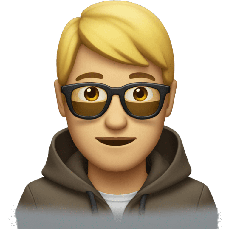 Homme avec une capuche et des lunettes  emoji