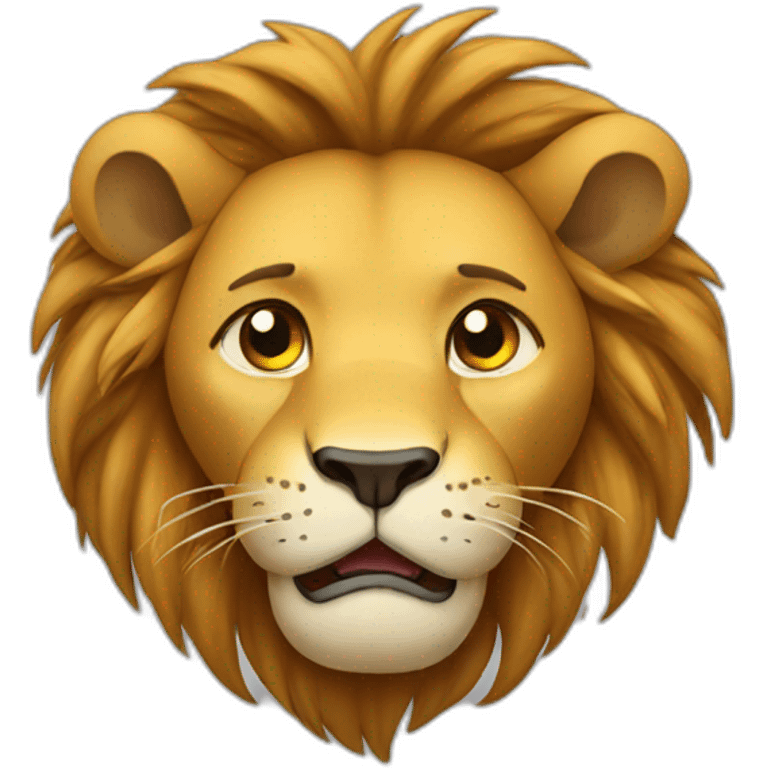 Crying lion emoji