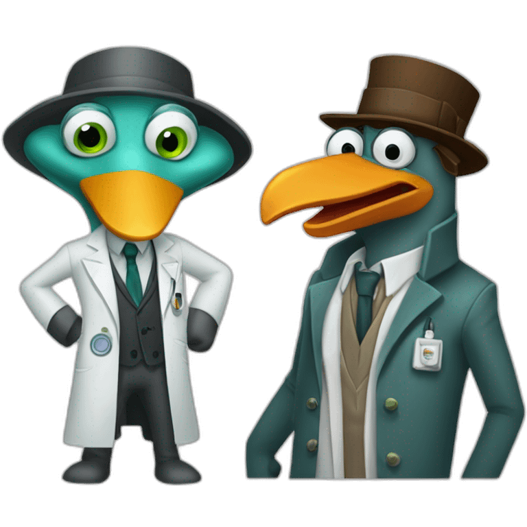 agent platypus perry and doctor doofenshmirtz emoji