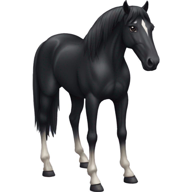 black horse leg stand emoji