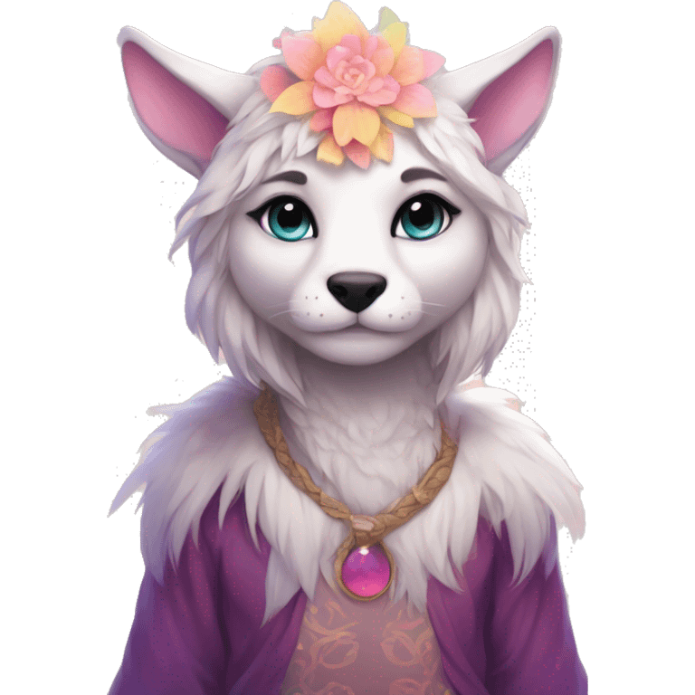 Kawaii bright fantasy ethereal anthro fursona animal emoji