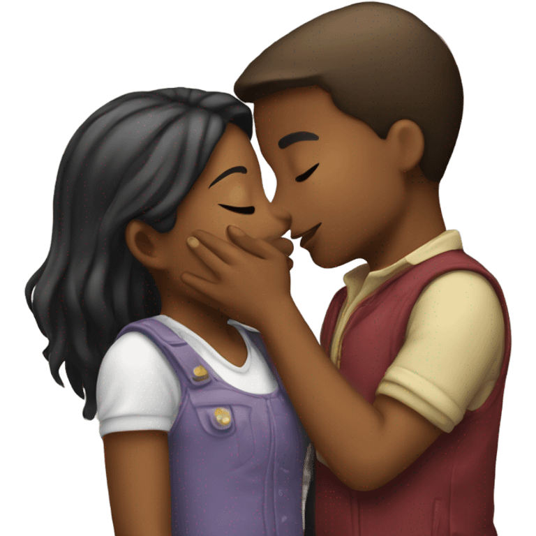 boy kissing girl emoji