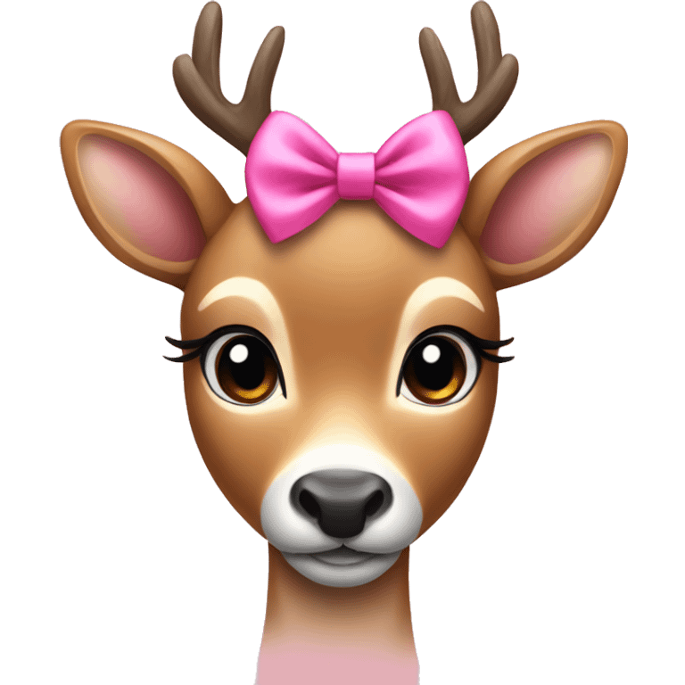 pretty deer with a pink bow  emoji