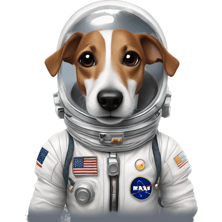 a jack russel in an astronaut costume emoji