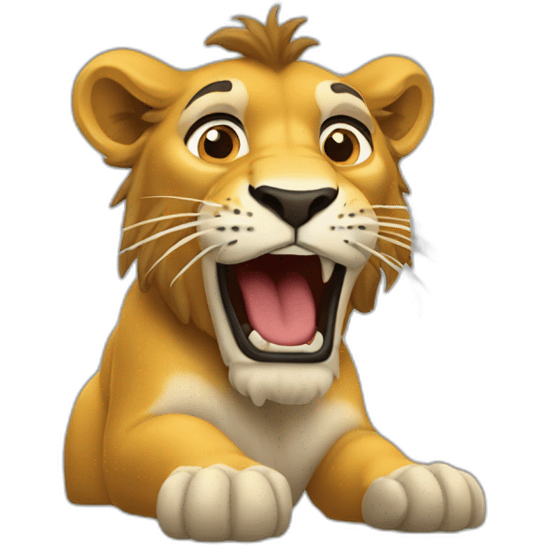 Un león sacando la lengua  emoji