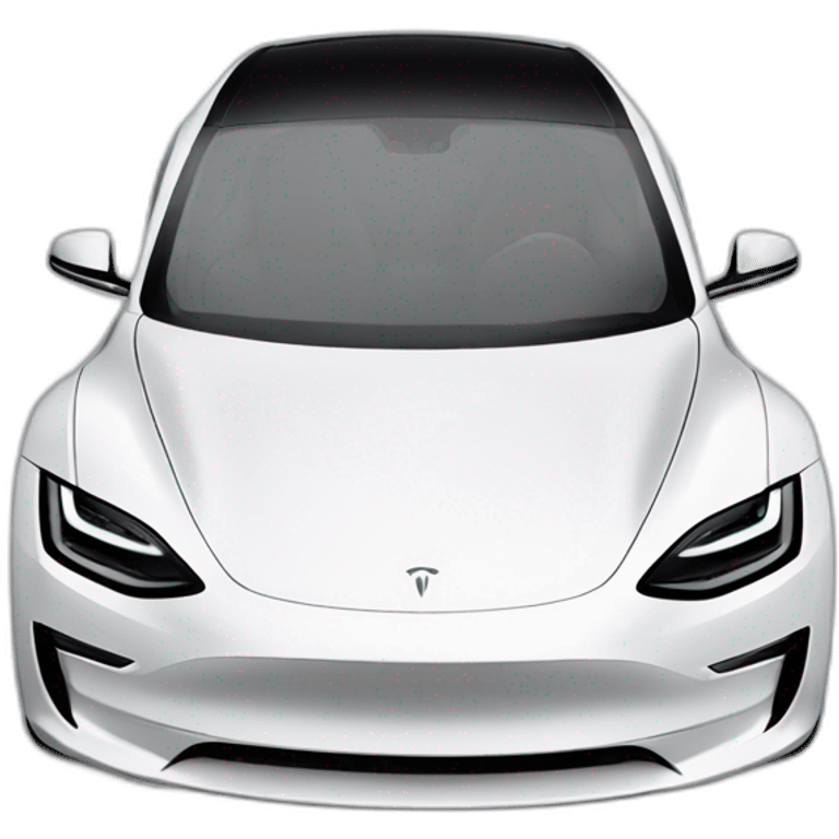 a cross between a tesla model 3 and the roadster 2 in black emoji