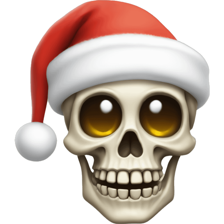 skeleton with santa hat emoji