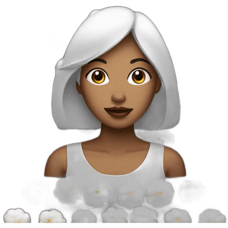 pretty wwoman using cotton for face emoji