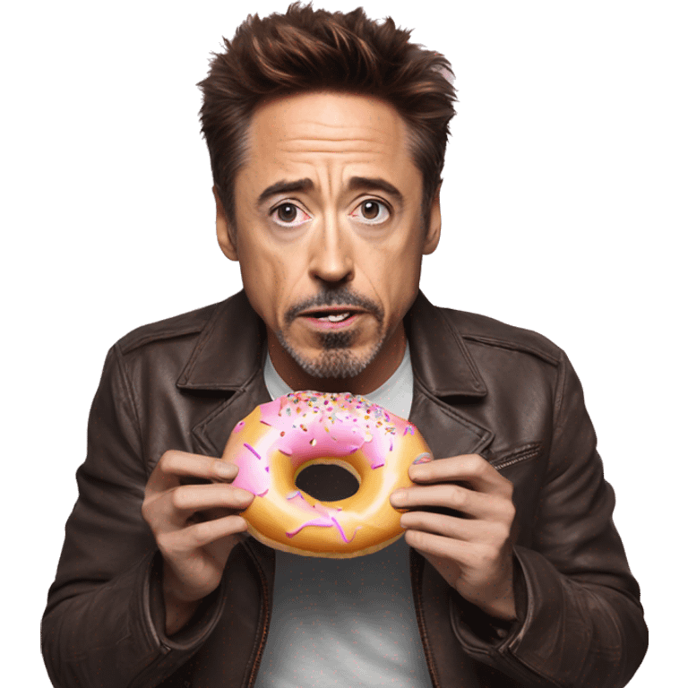 Robert Downey eating donut emoji