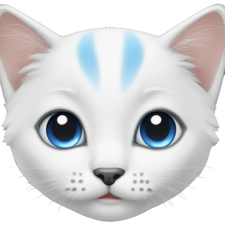 White kitten with blue eyes emoji