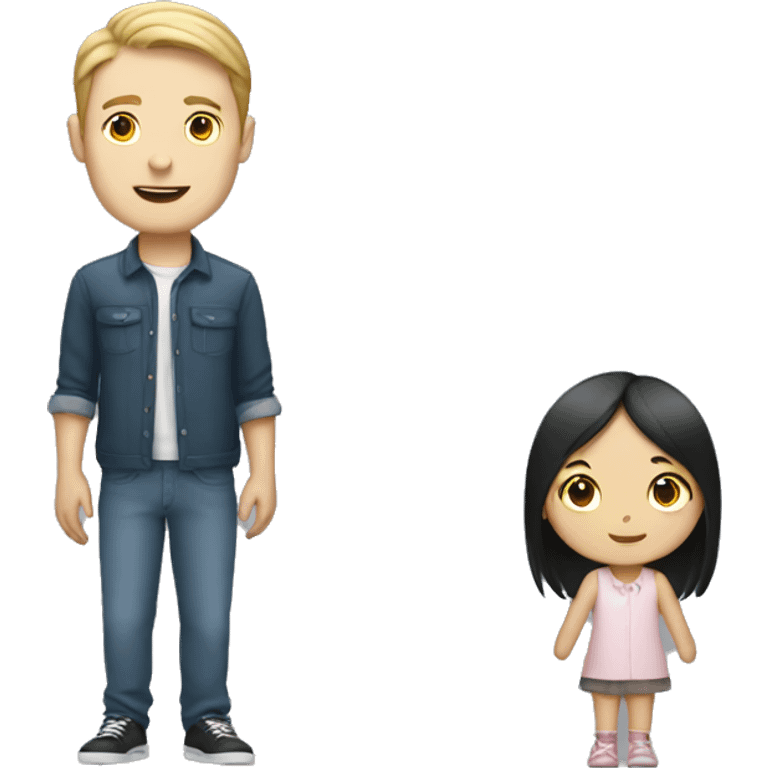 tall white guy and short asian girl couple emoji