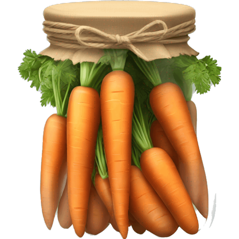 Realistic glass jar of carrots isolated. emoji