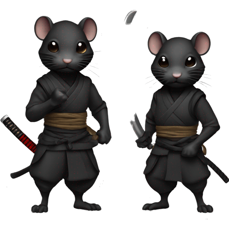 ninja black skin adult rat with katana emoji