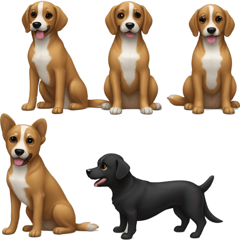 Dog french with and dog black emoji