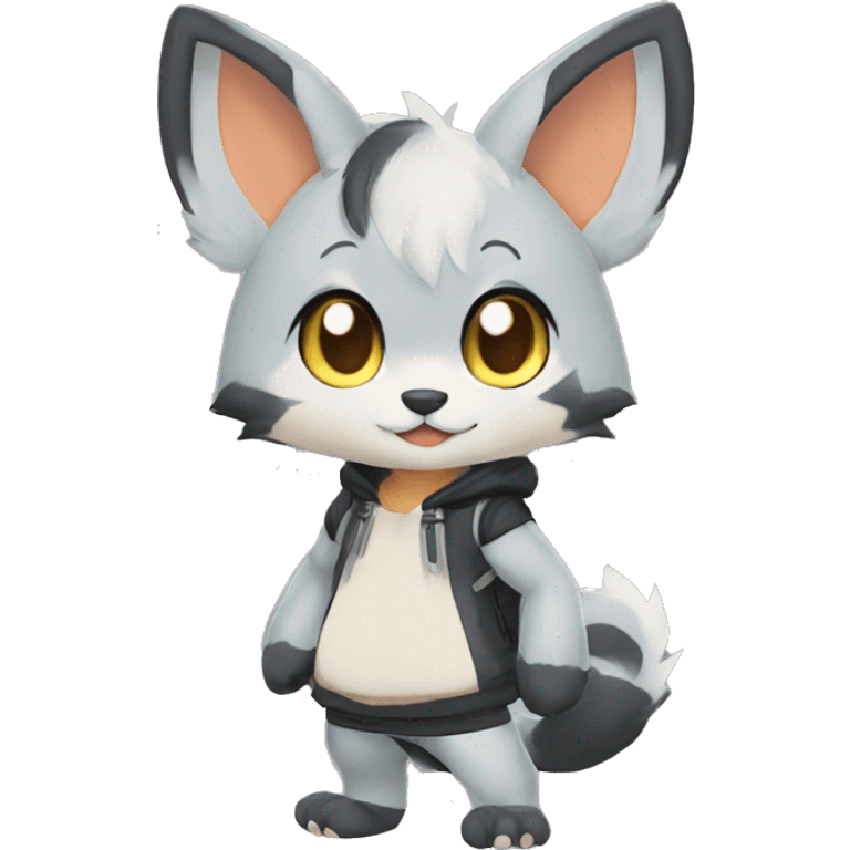 Kemono-style, Chibi, Anthro-Fur-Sona-Fakémon, apparels, Full Body emoji