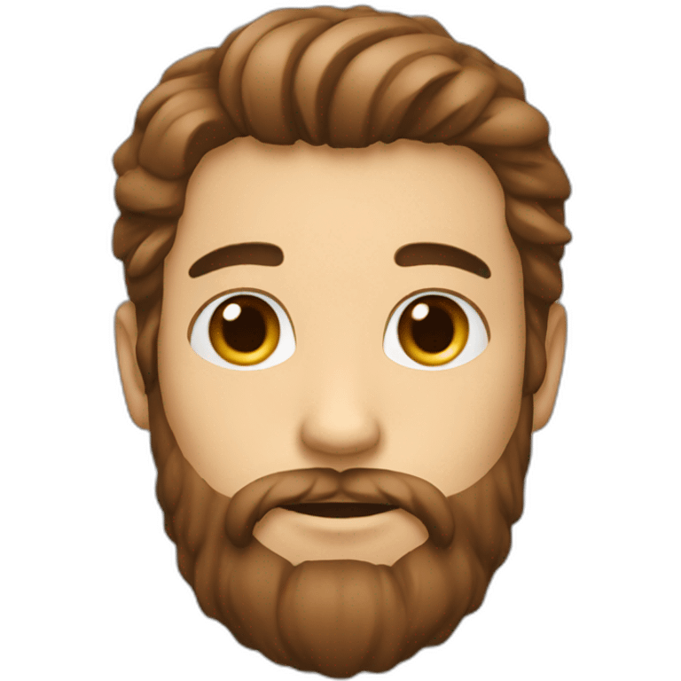 a boy with long beard, the beard are little brown color and hair also emoji