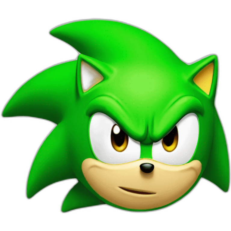 Green sonic emoji