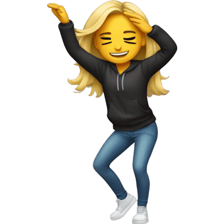 girl dabbing emoji