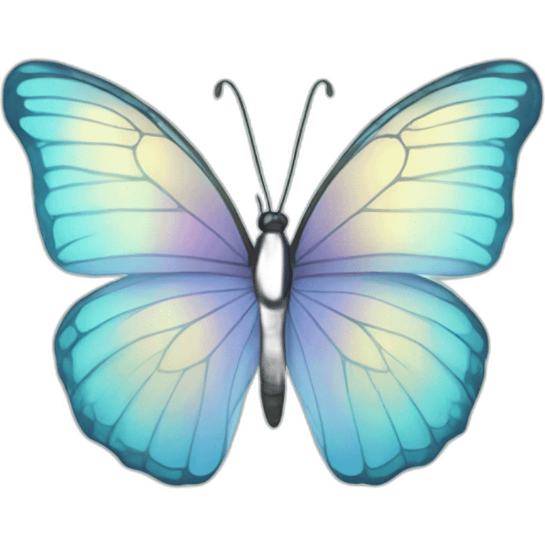 Pastel blue iridescent butterfly emoji