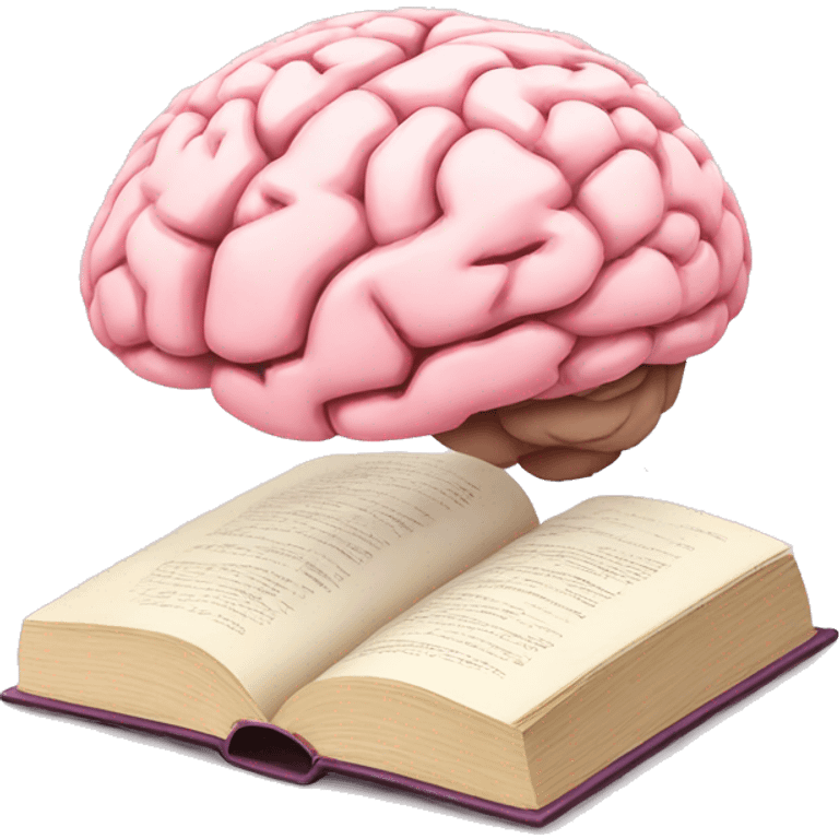 A light pink brain a book emoji