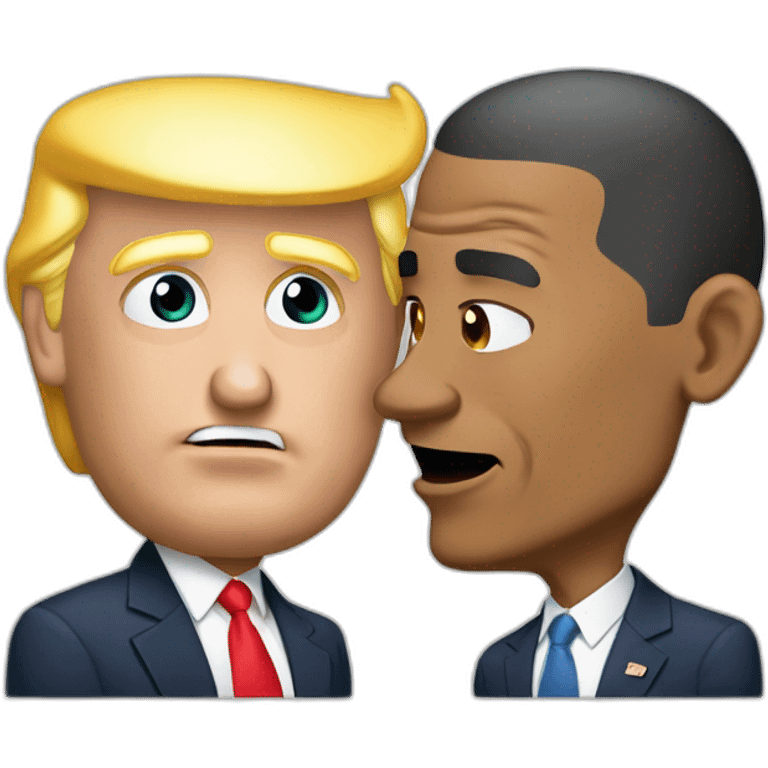 Trump et Obama qui s'embrasse emoji