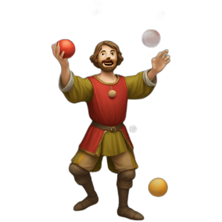 medieval juggler juggling 4 balls over them emoji